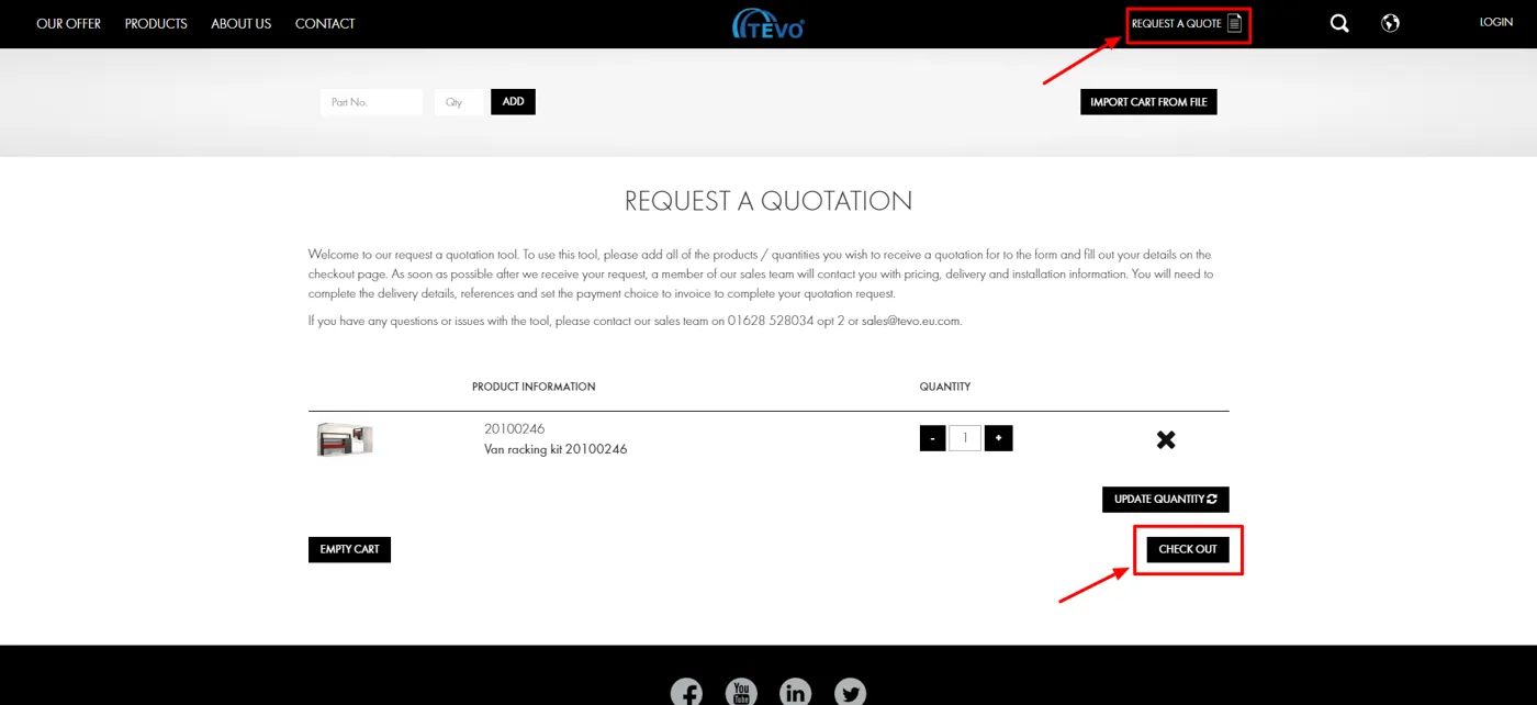 Request a Quote for the Products