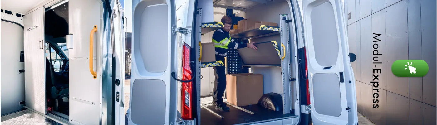 Parcel delivery van shelving